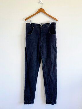 Vintage Black Tapered Leg Jeans / Y2K / Made in Canada / 32 x 35